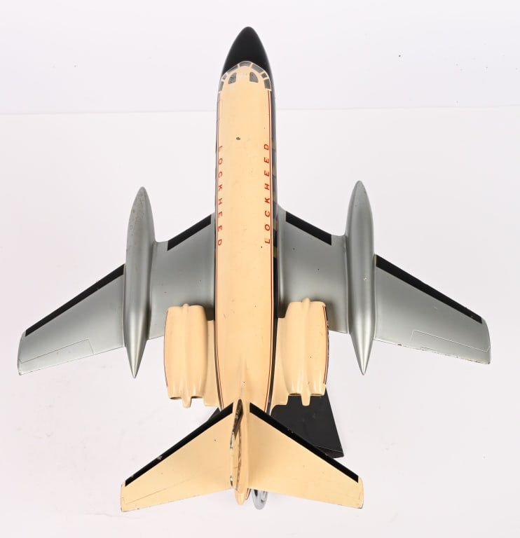 LOCKHEED JETSTAR METAL DESK MODEL WITH STAND - 4