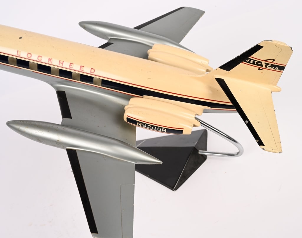 LOCKHEED JETSTAR METAL DESK MODEL WITH STAND - 5