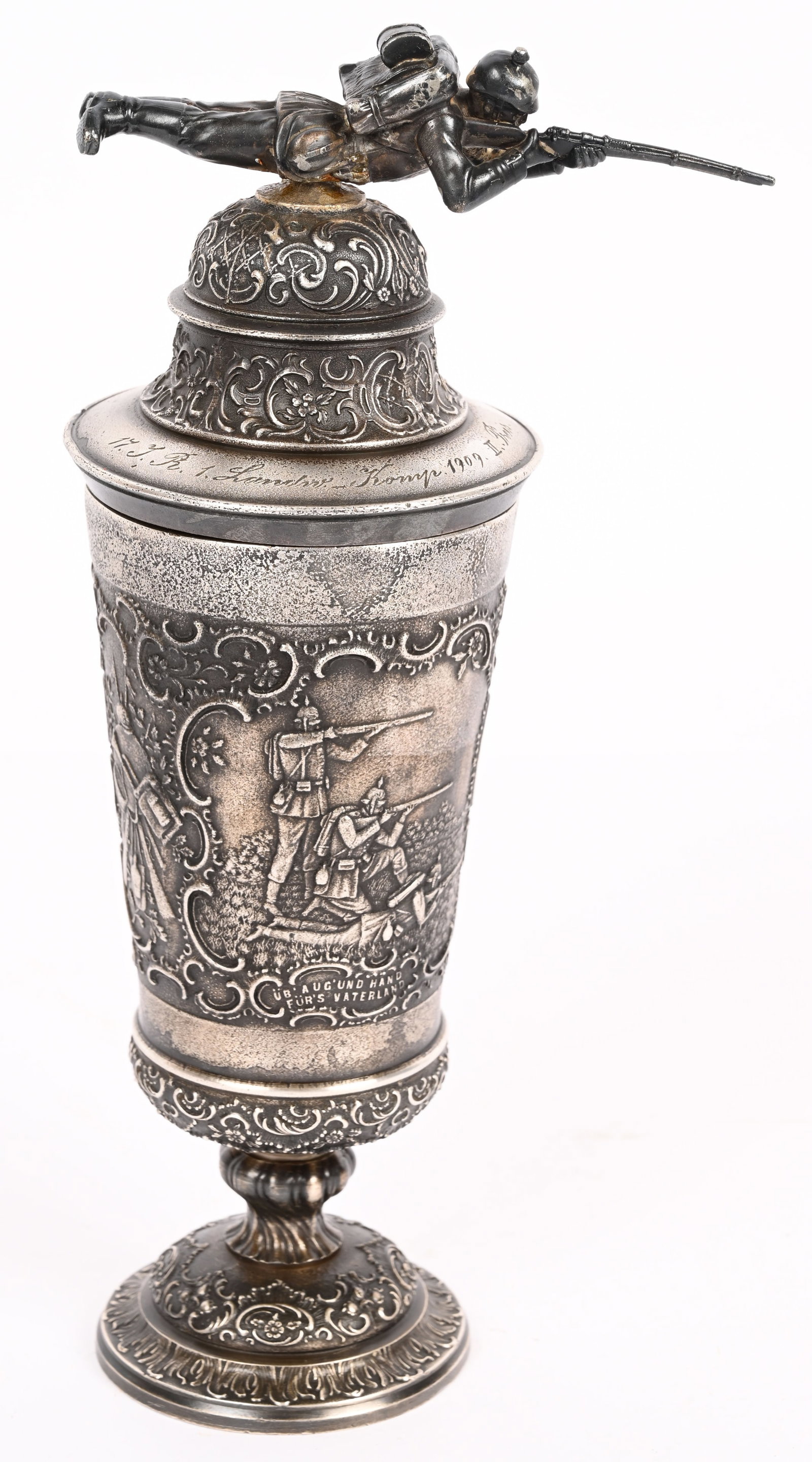 IMPERIAL GERMAN LIDDED TROPHY CUP FOR MARKSMANSHIP (1 of 10)