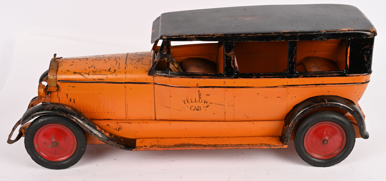TURNER LINCOLN YELLOW CAB TAXI: RARE Turner Lincoln Yellow Taxi. One of only 2 known examples. First one ever offered at auction. All original with very nice paint. Has very strong Yellow Cab stenciling on both sides of the car.