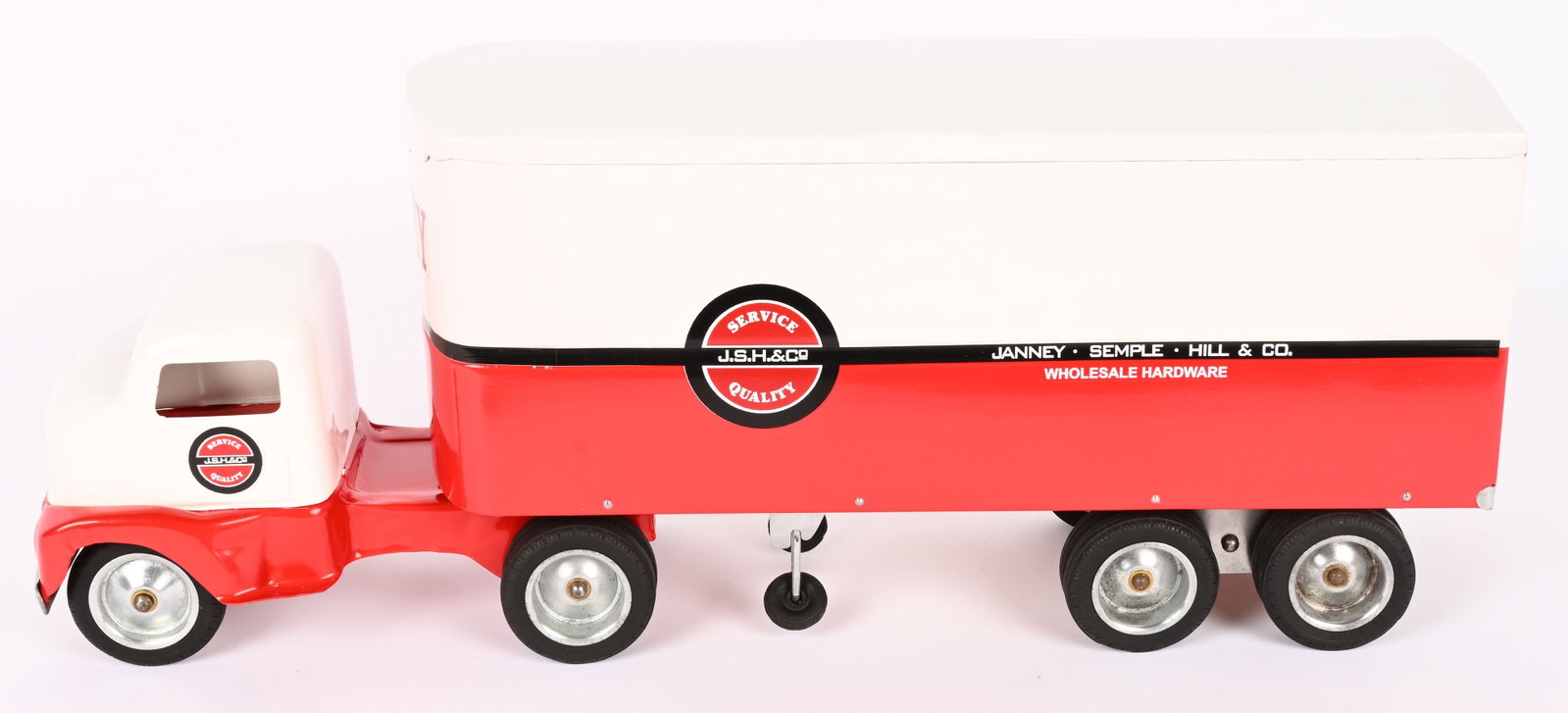 TONKA JANNEY-SEMPLE-HILL & CO SEMI TRUCK: Professionally Restored Tonka J,S,H, & Co Semi Truck. Beautiful restoration of a very rare truck. 22" Excellent