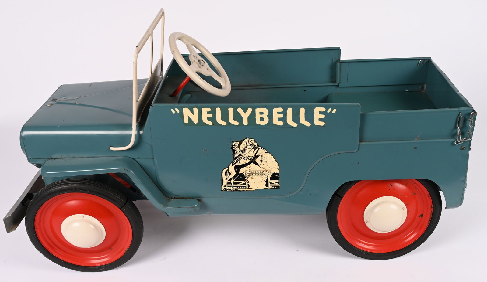 HAMILTON ROY ROGERS NELLY BELLE PEDAL CAR: Outstanding original Hamilton Roy Rogers Nelly Belle Pedal Car. All original and in exceptional condition. It would be hard to find a better example. 39" Excellent