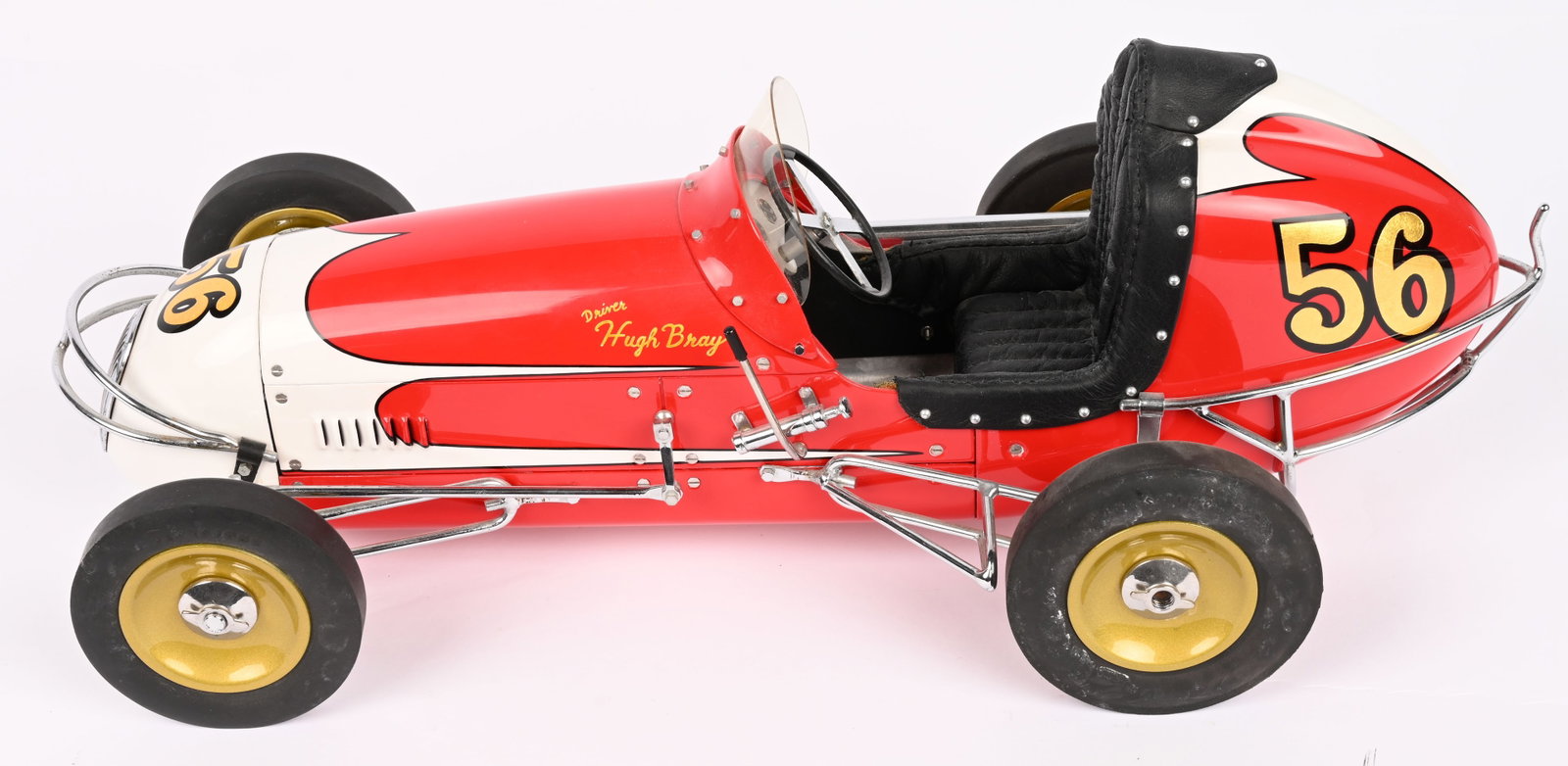 1995 RON FOURNIER 1/6 MIDGET RACE CAR: 1995 Ron Fournier 1/6 scale Midget Race Car. All aluminum construction. Very well done with nice details. Signed and numbered 110 on inside of the car. 16" Excellent