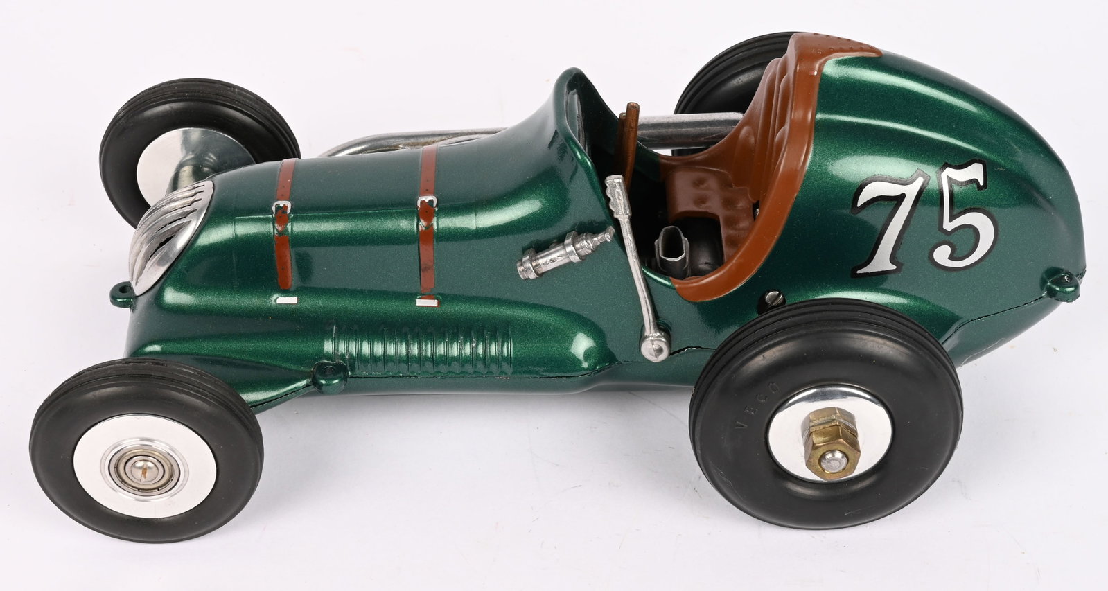 COX THIMBLE DROME CHAMPION CONVERSION TETHER CAR: Cox Thimble Drome Champion Gas Powered Tether Racer. Has complete running gear with Ohlsson .19 side port Engine. Great looking Car. 10" Excellent
