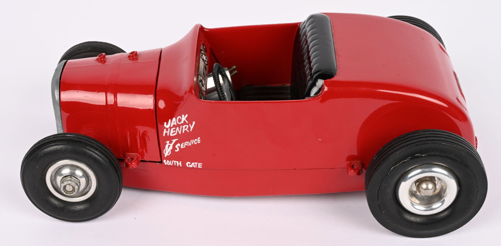 ALL AMERICAN HOT ROD GAS POWERED TETHER CAR: All American Hot Rod Gas Powered Tether Car. Complete with drive train and twin engines. Very nice condition. 9" Excellent