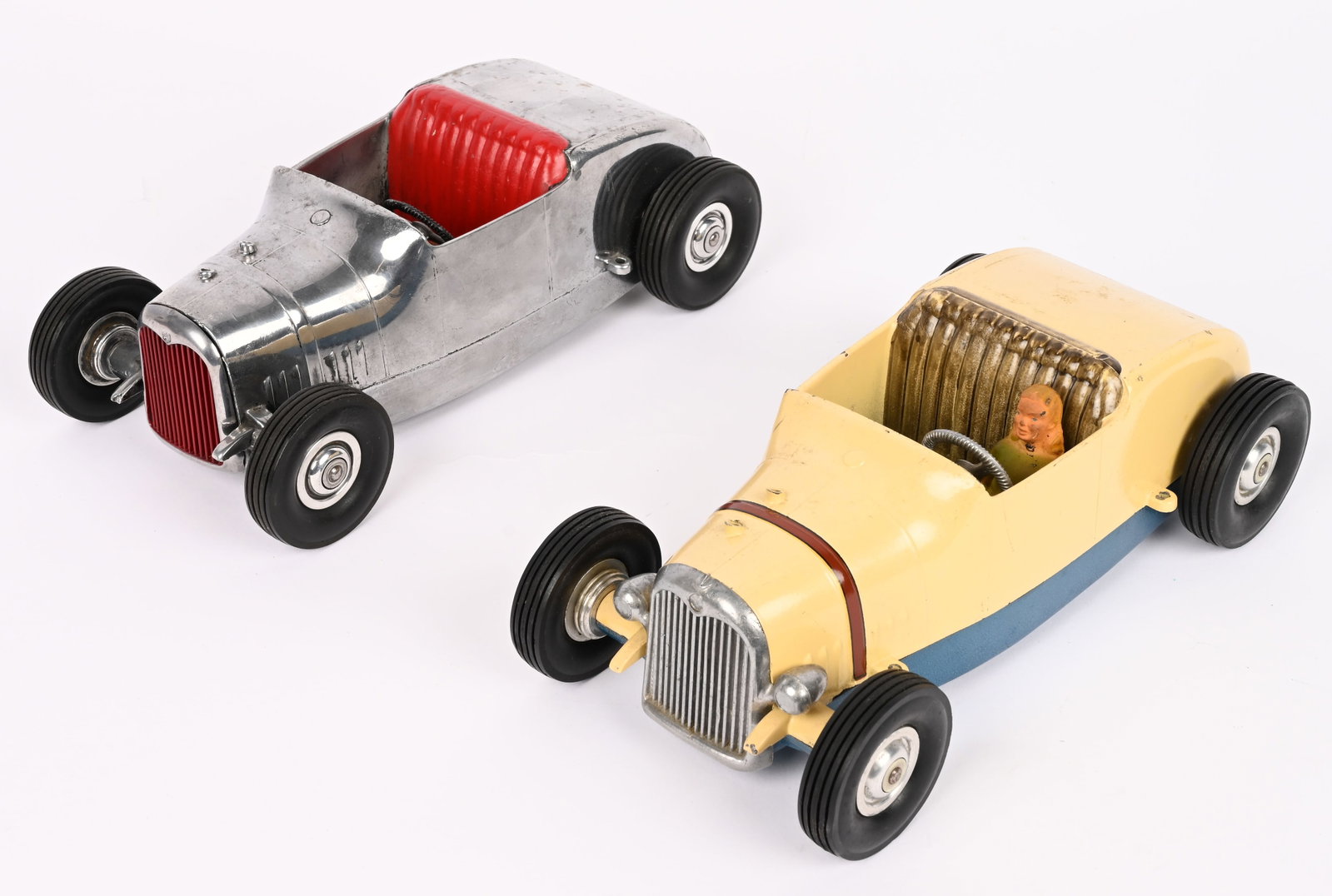 2- ALL AMERICAN HOT ROD TETHER CARS: Nice pair of All American Hot Rod Tether Cars. Both with no drive trains. Nice condition. 9" Excellent