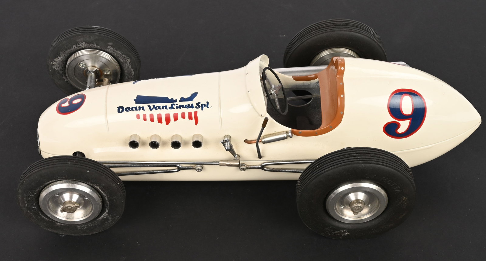 JAKE LAMOTTA #9 DEAN VAN LINES RACE CAR: Great looking contemporary Race Car made by Jake LaMotta. Very nice details. 11 1/2" Excellent