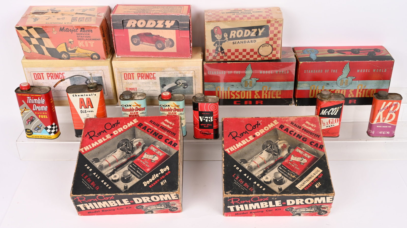 LOT OF TETHER CAR RACE CAR FUEL CANS & BOXES (1 of 9)