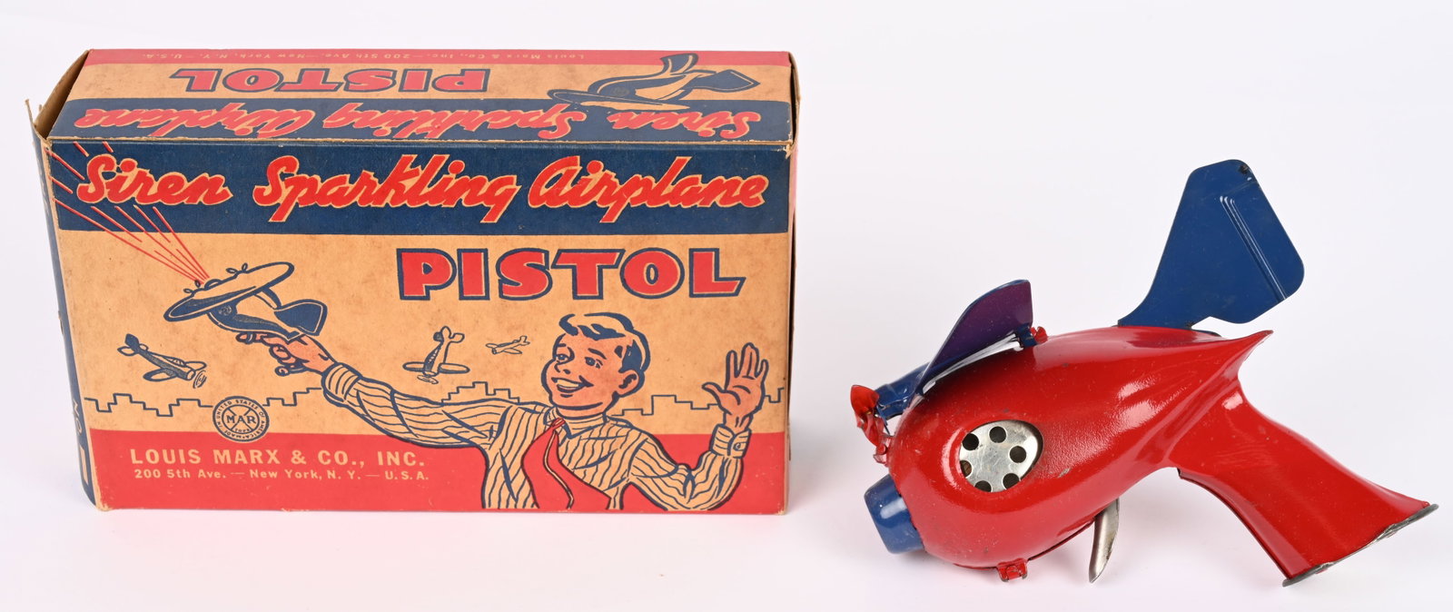 MARX SIREN SPARKLING AIRPLANE PISTOL w/ BOX (1 of 8)
