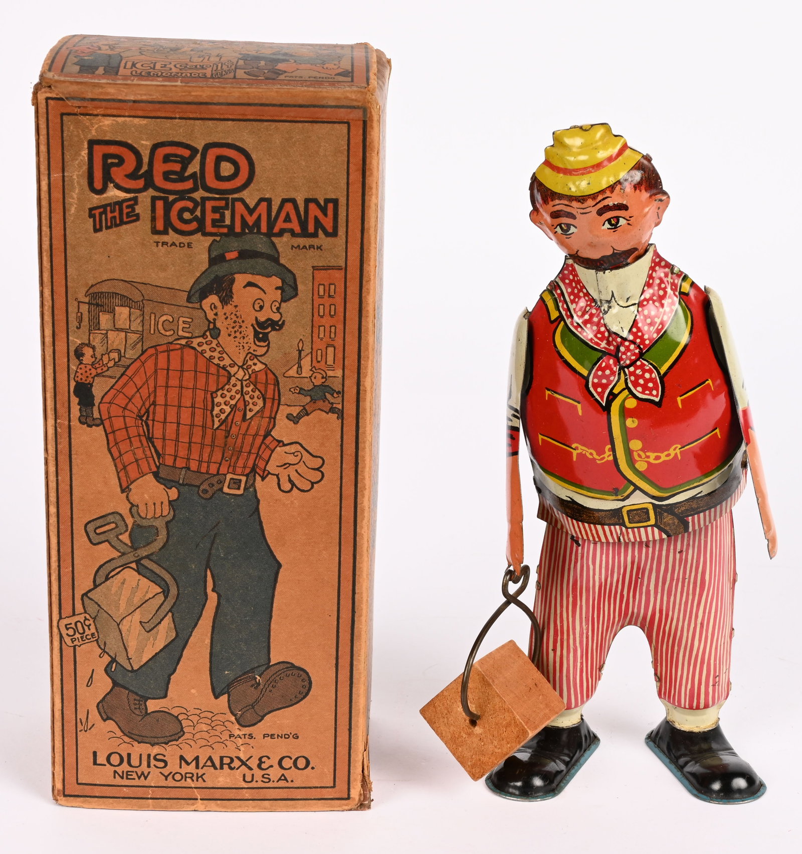 MARX TIN WINDUP RED THE ICEMAN w/ BOX (1 of 11)