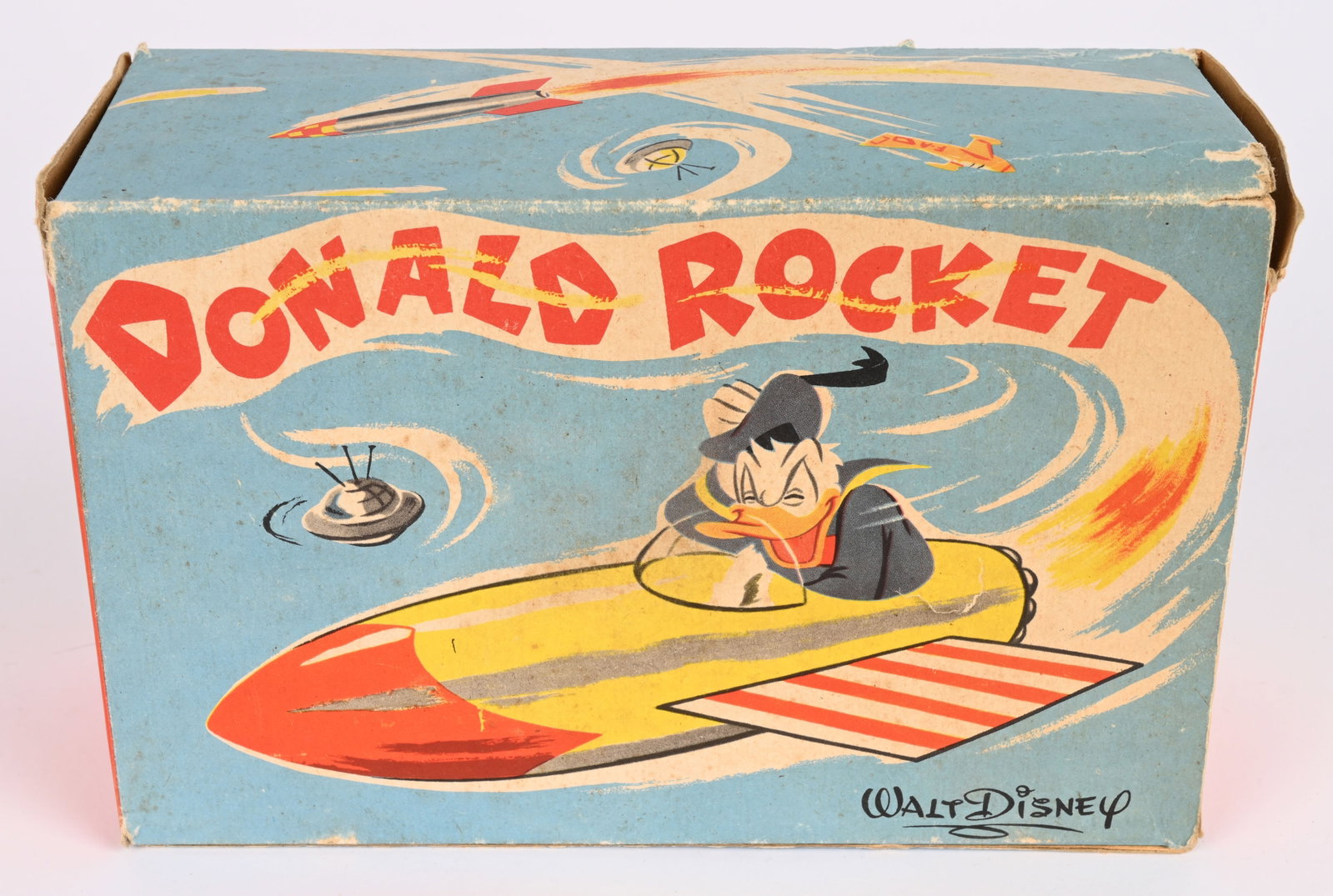 FRENCH WINDUP DONALD DUCK ROCKET w/ BOX - 6