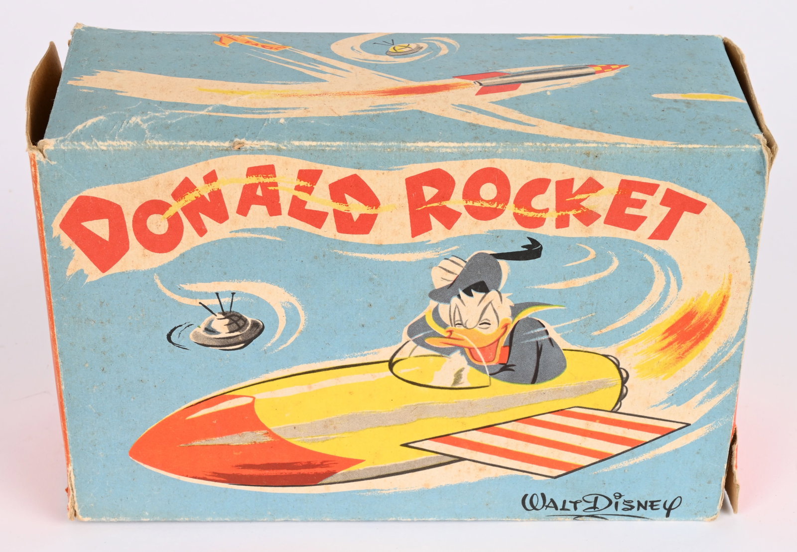 FRENCH WINDUP DONALD DUCK ROCKET w/ BOX - 7