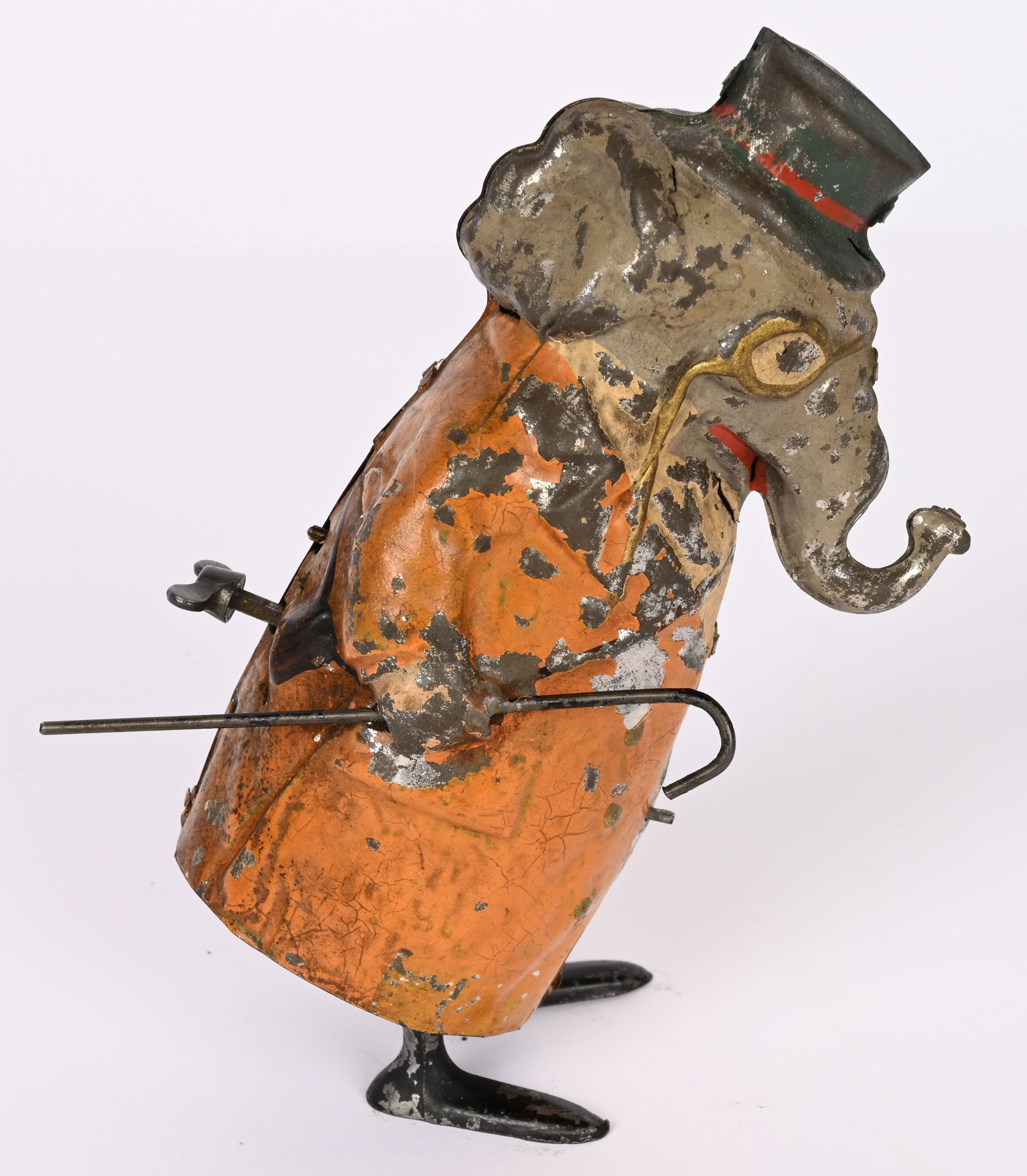 GERMAN HAND PAINTED TIN WINDUP GENTLEMAN ELEPHANT (1 of 5)