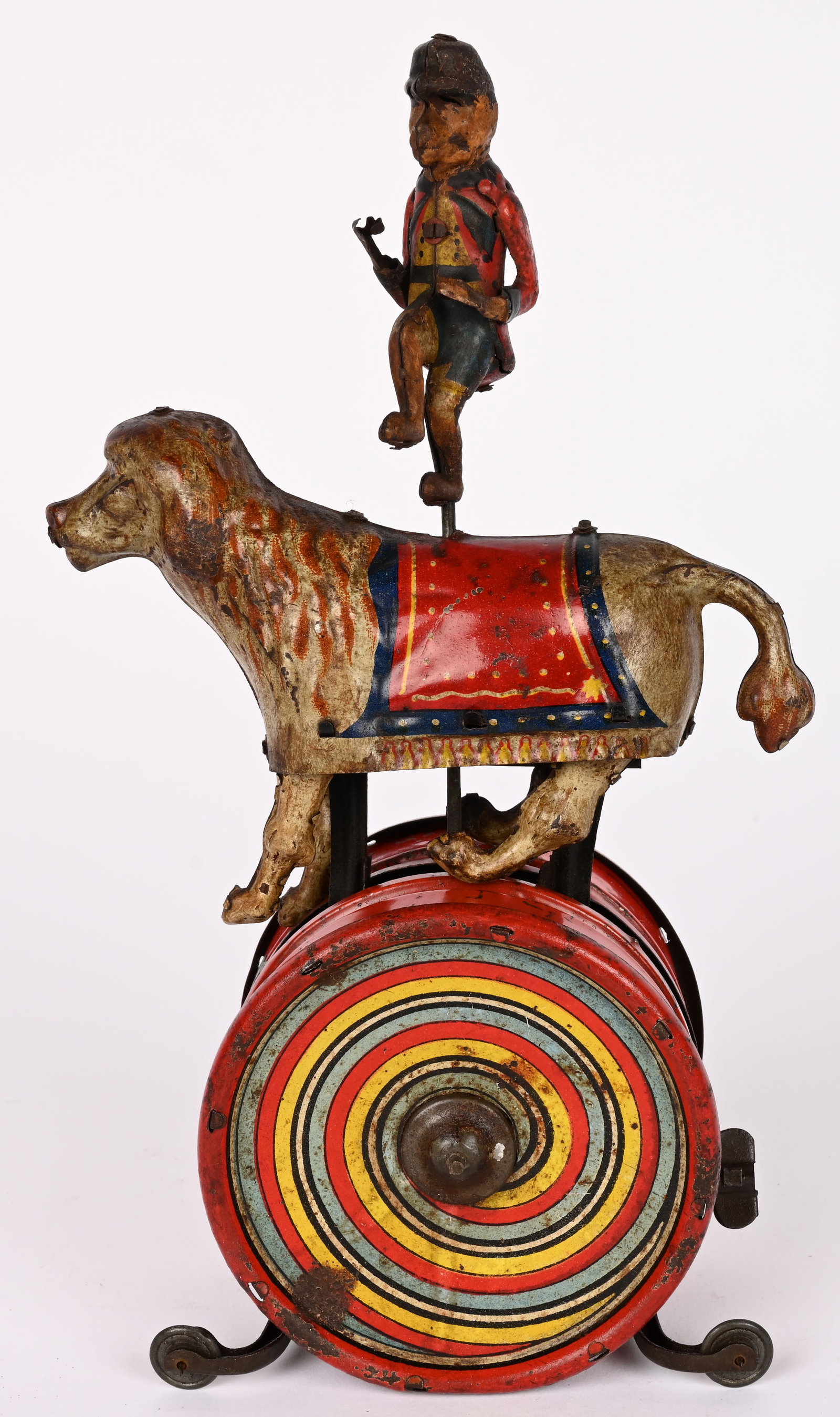 GERMAN TIN WINDUP MONKEY RIDING DOG (1 of 7)