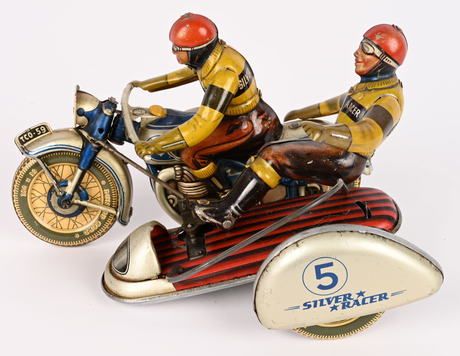 TIPP TIN WINDUP SILVER RACER MOTORCYCLE (1 of 5)