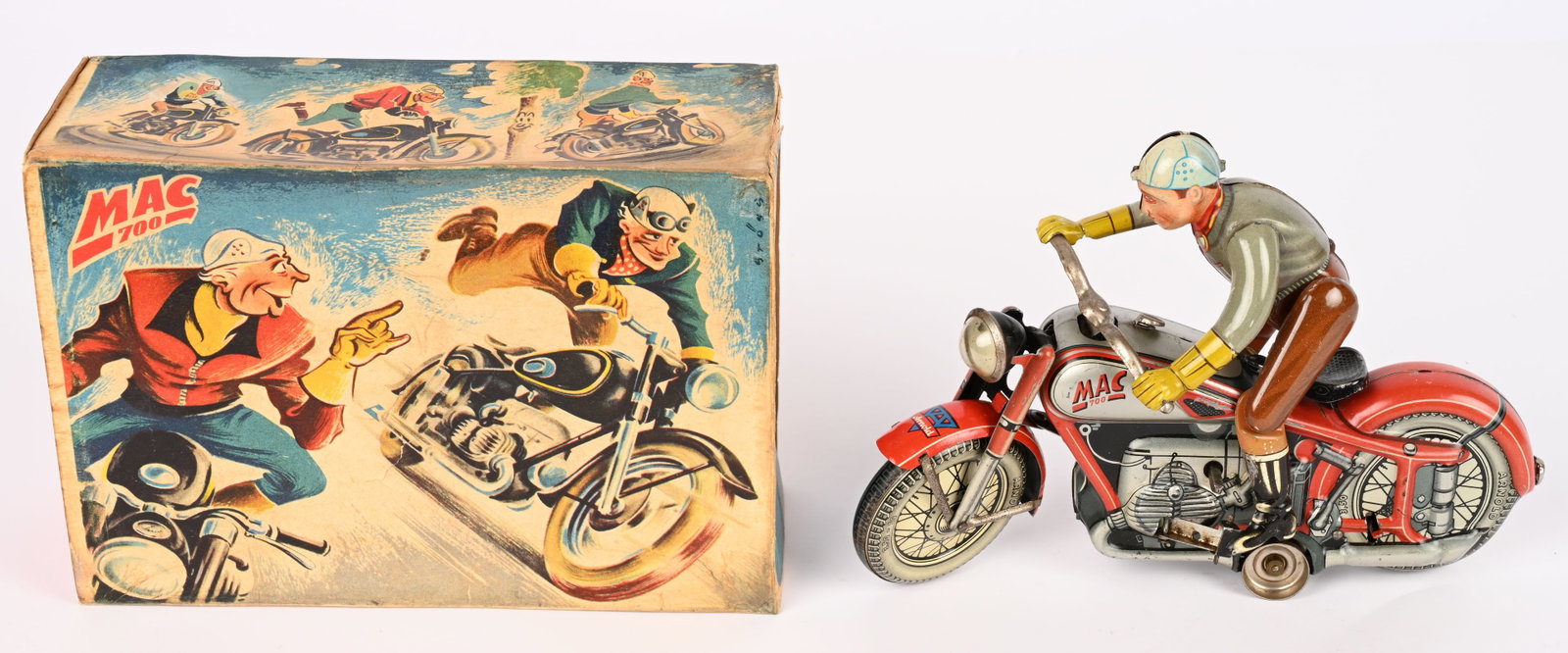 ARNOLD TIN WINDUP MAC 700 MOTORCYCLE w/ BOX (1 of 12)