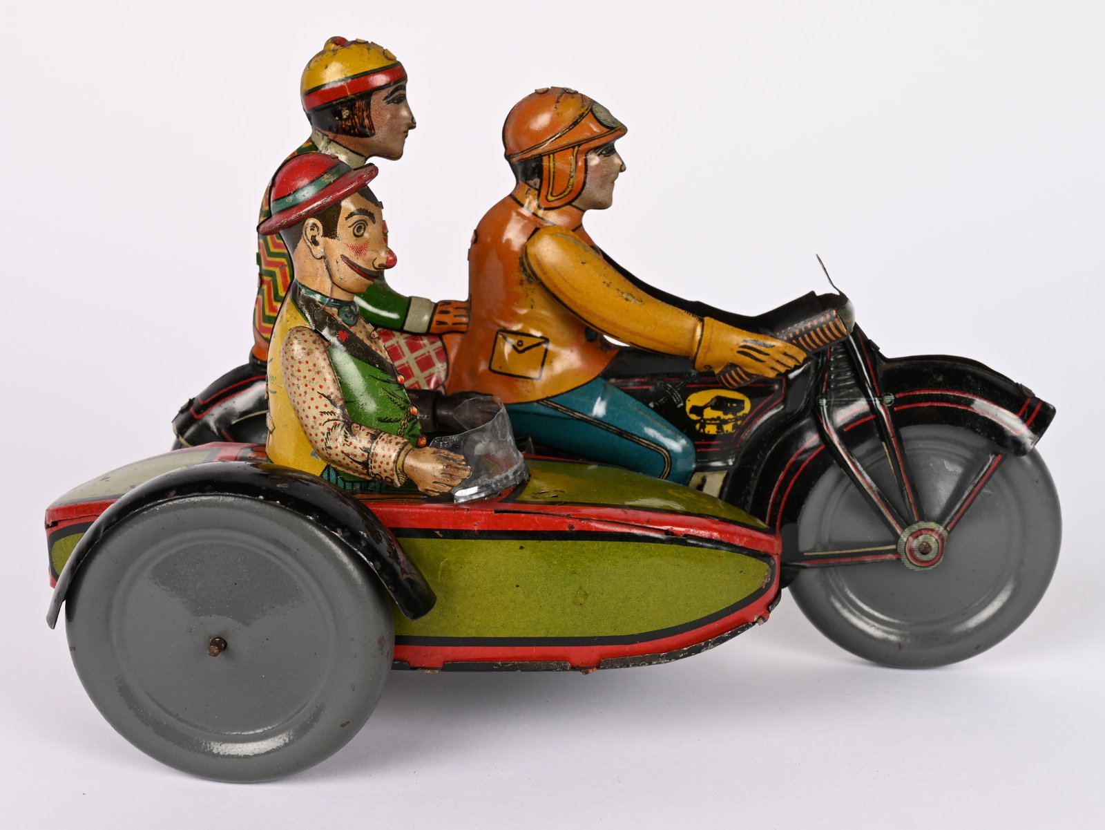 RSA TIN WINDUP MOTORCYCLE & SIDECAR w/ CLOWN (1 of 6)
