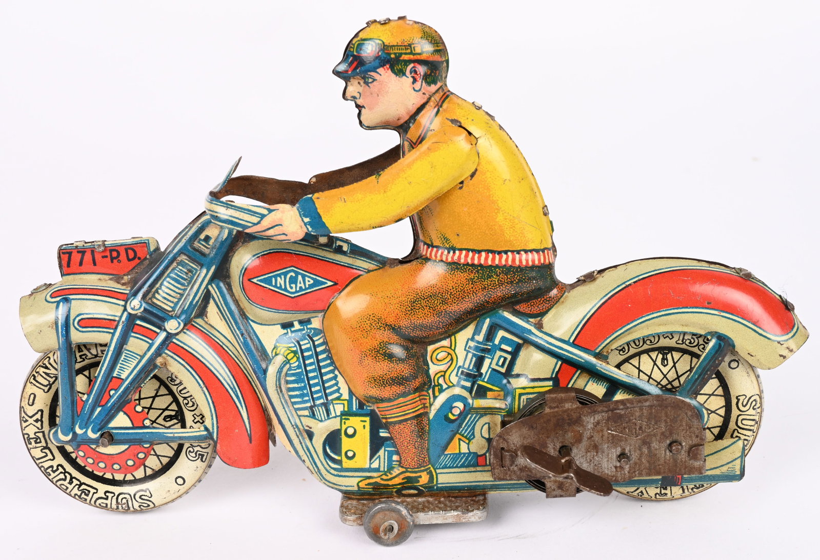 INGAP TIN WINDUP MOTORCYCLE w/ RIDER (1 of 5)