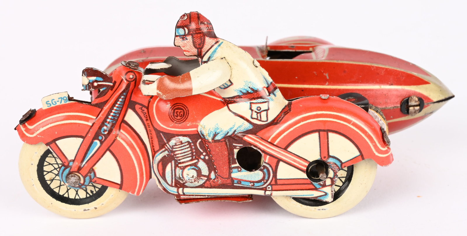 GUNTHERMANN TIN WINDUP MOTORCYCLE & SIDECAR (1 of 5)