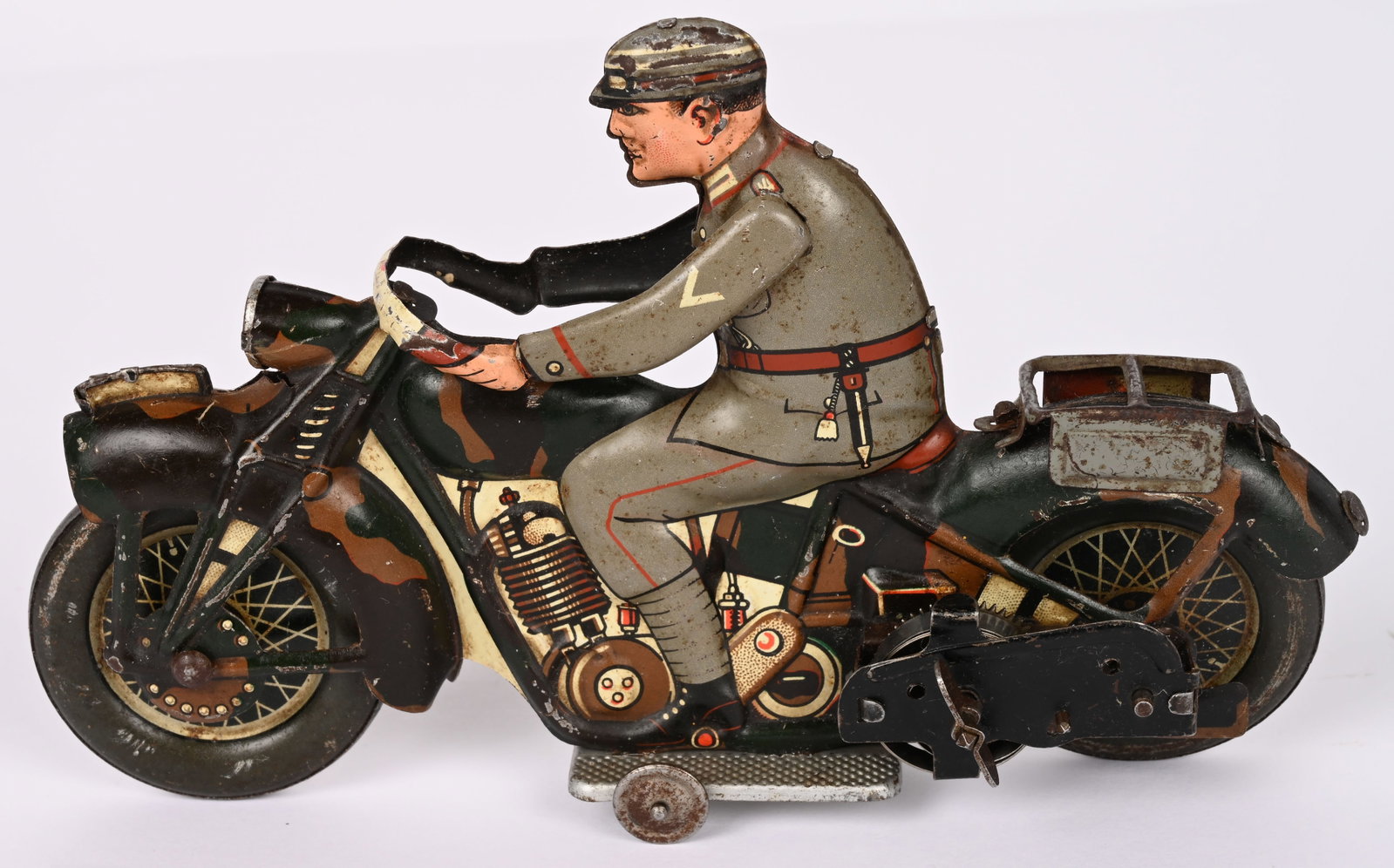 TIPP TIN WINDUP GERMAN ARMY MOTORCYCLE w/ SOLDIER (1 of 5)