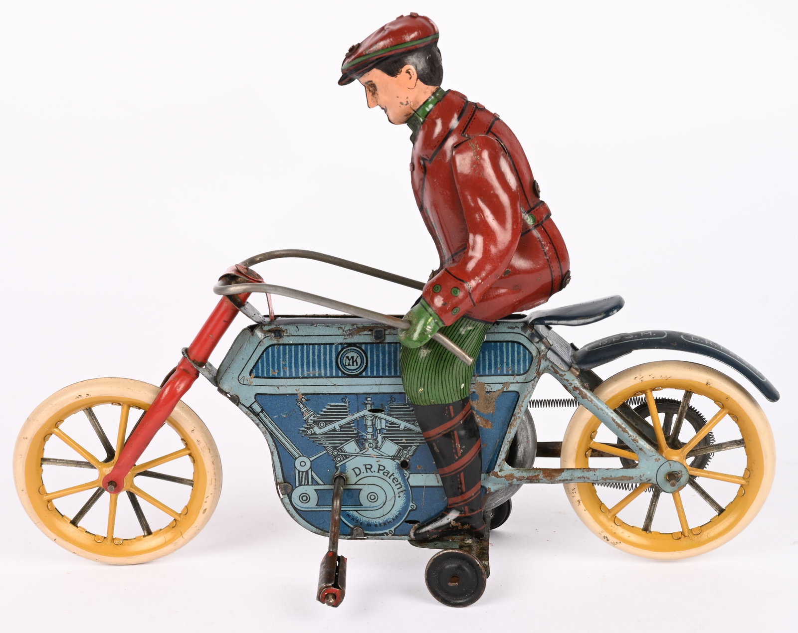 M&K TIN FLYWHEEL MOTORCYCLE (1 of 6)