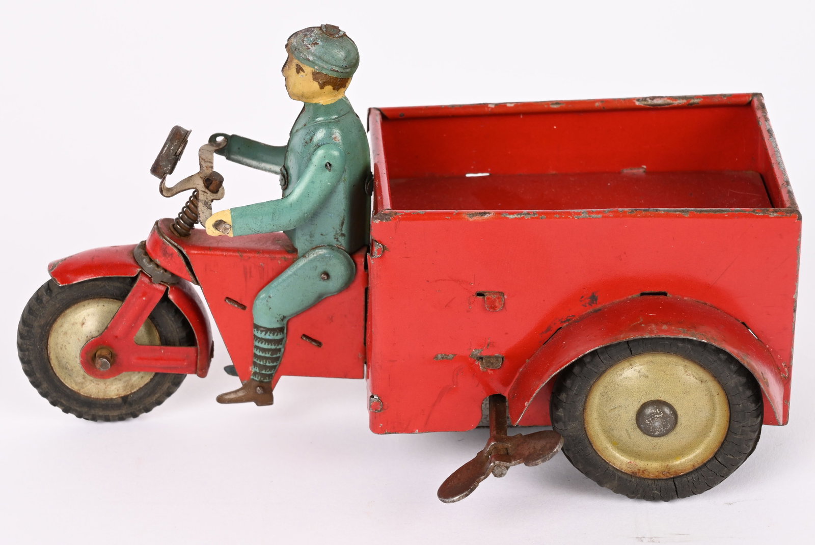 POZAMET POZAN TIN WINDUP DELIVERY CYCLE: made in Poland delivery Cycle. All original and working condition. Scarce toy. 6" Excellent