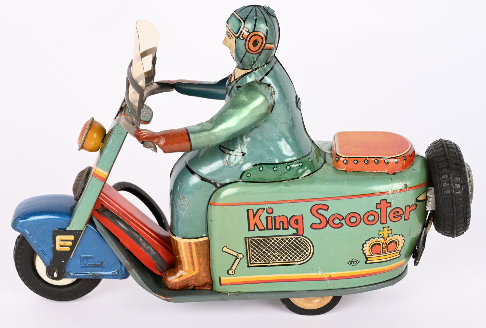 9" JAPAN TIN FRICTION KING SCOOTER (1 of 9)