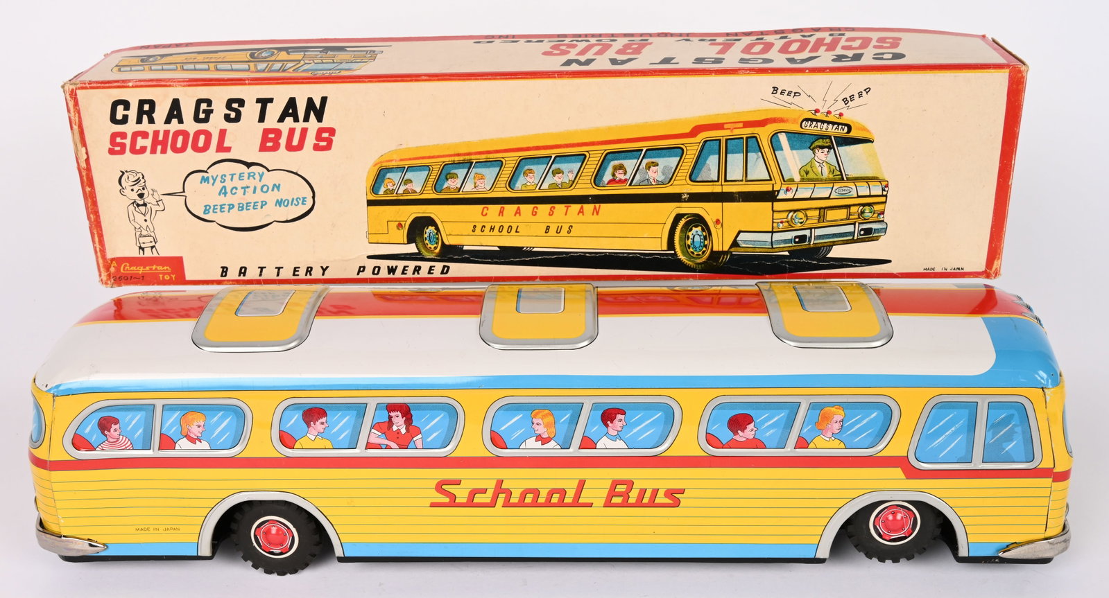 JAPAN BATTERY OP CRAGSTAN SCHOOL BUS w/ BOX (1 of 12)