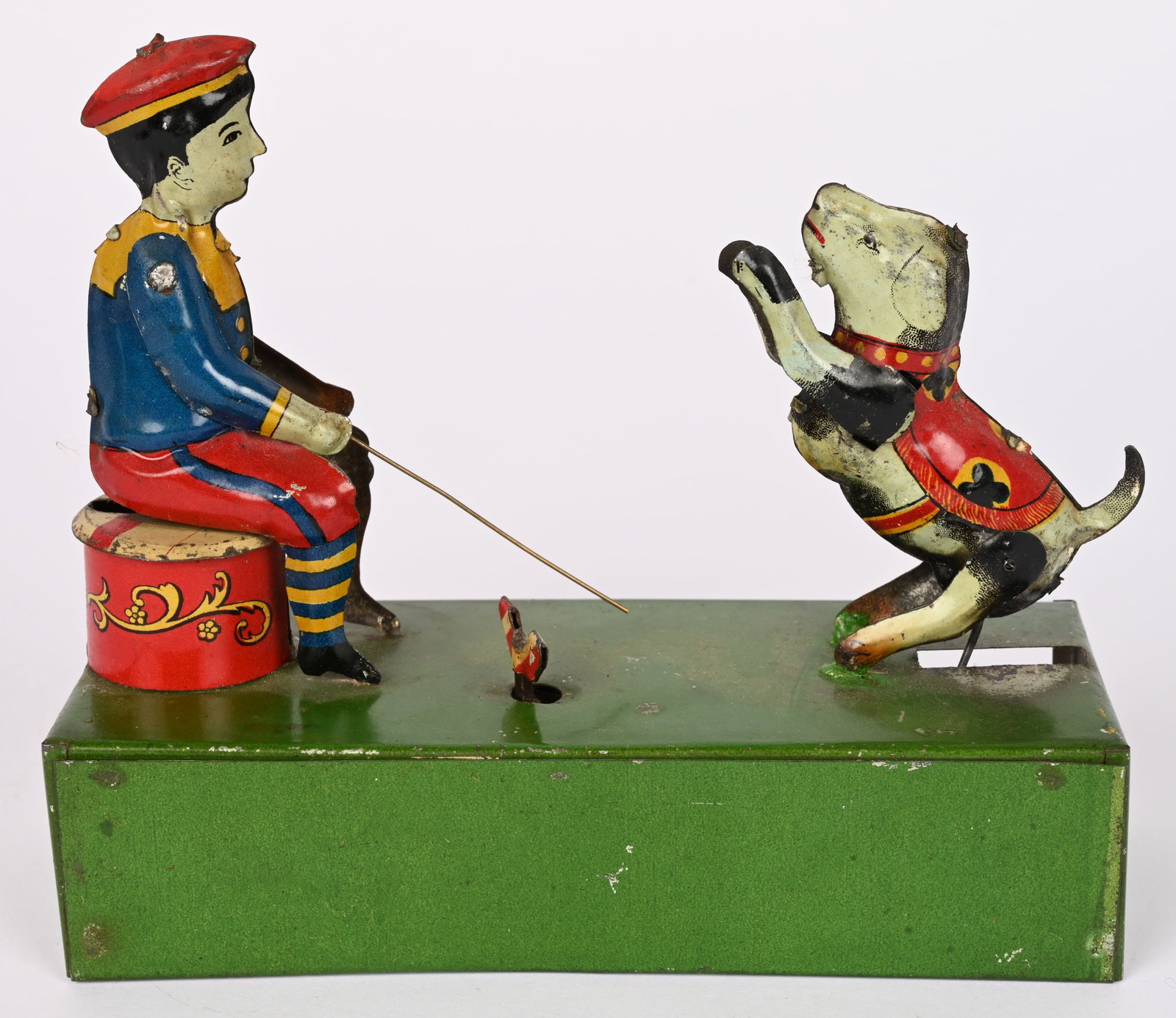 PREWAR JAPAN TIN WINDUP BOY TRAINING DOG (1 of 5)