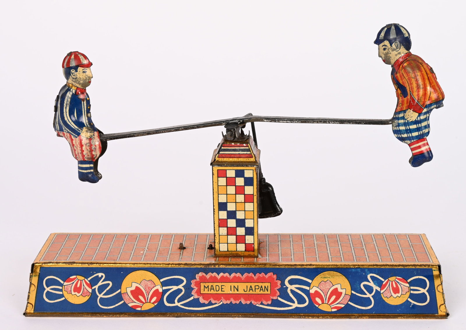 PREWAR JAPAN TIN WINDUP SEE SAW TOY (1 of 7)