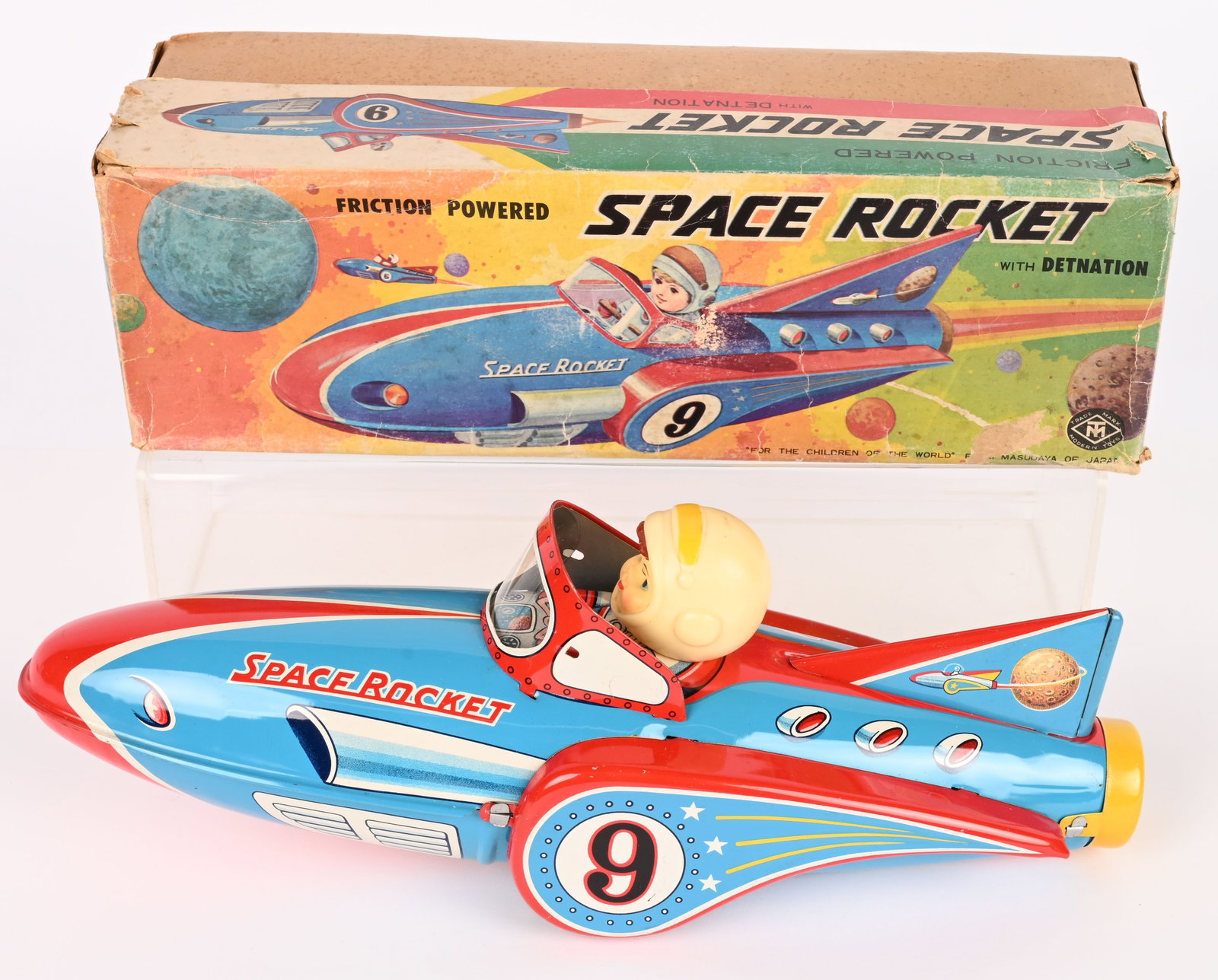 MASUDAYA TIN FRICTION SPACE ROCKET w/ BOX (1 of 11)