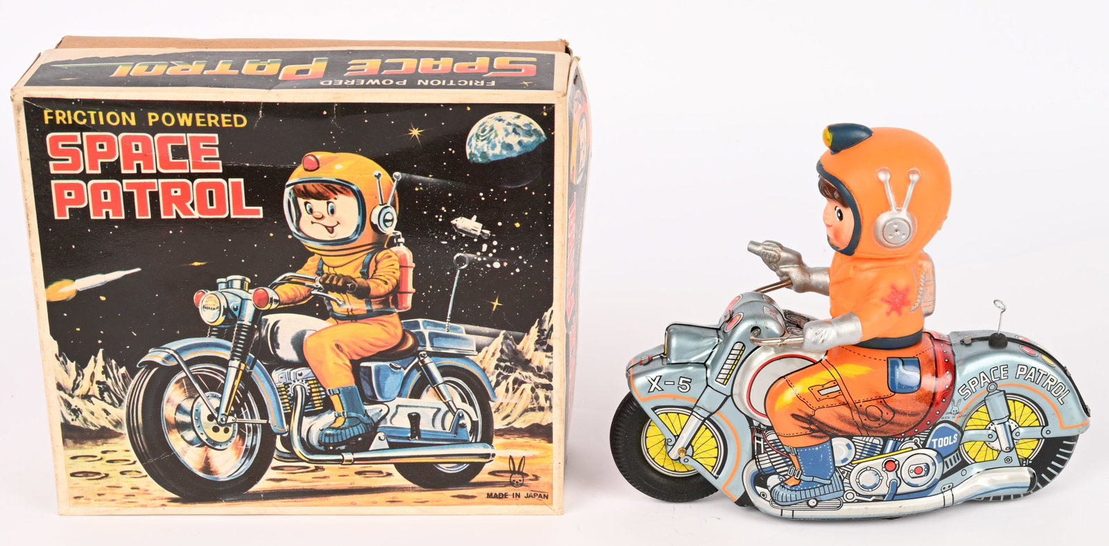 USAGIYA TIN FRICTION SPACE PATROL MOTORCYCLE wBOX (1 of 10)