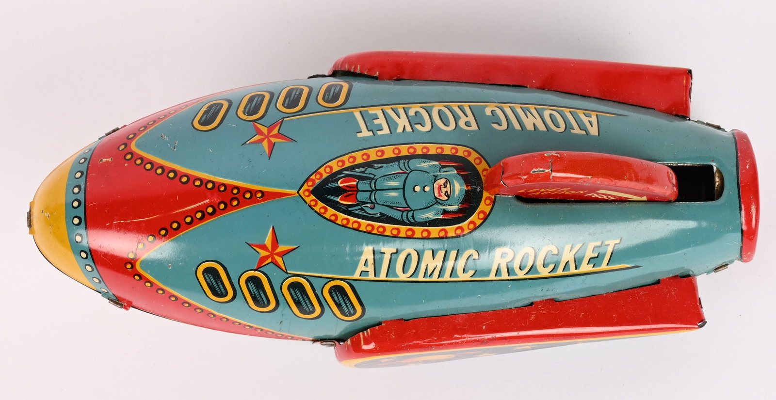 MT TIN WINDUP ATOMIC ROCKET w/ BOX - 2