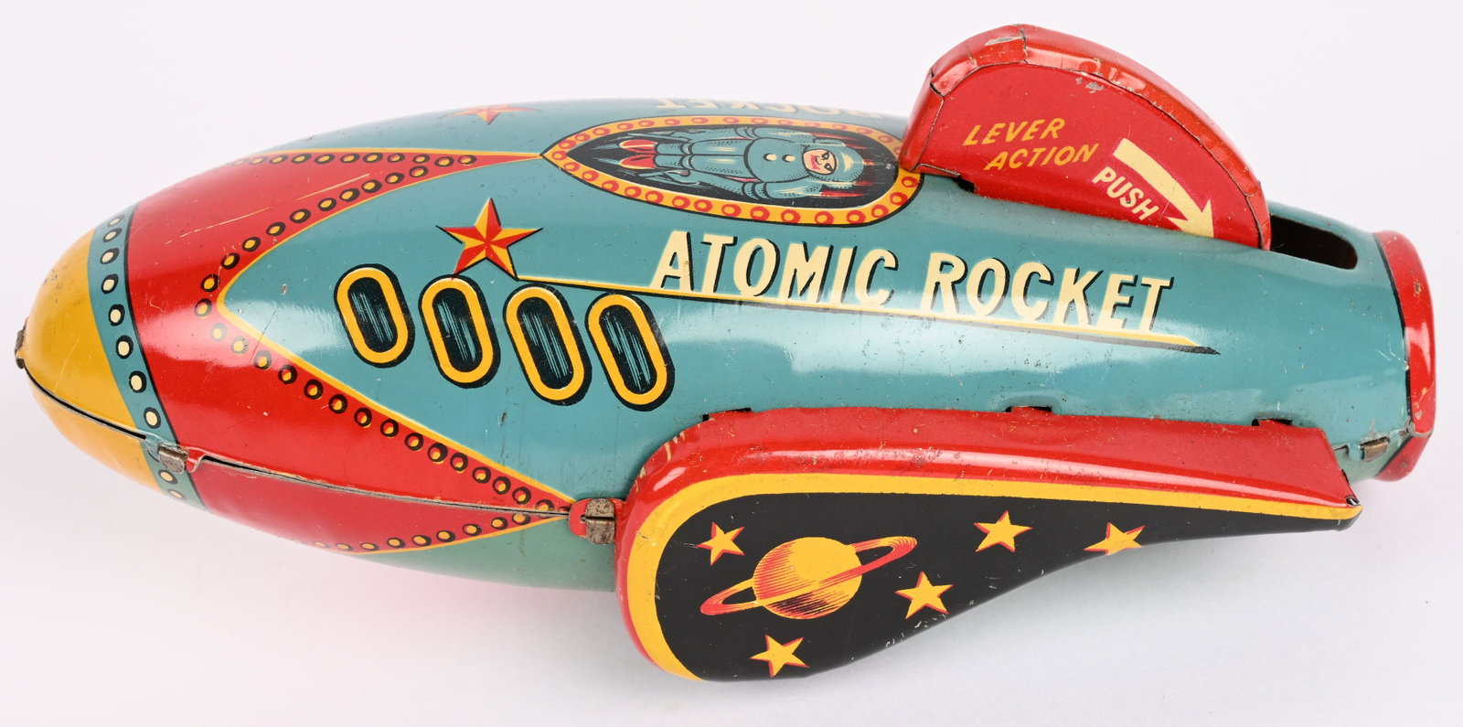 MT TIN WINDUP ATOMIC ROCKET w/ BOX - 3