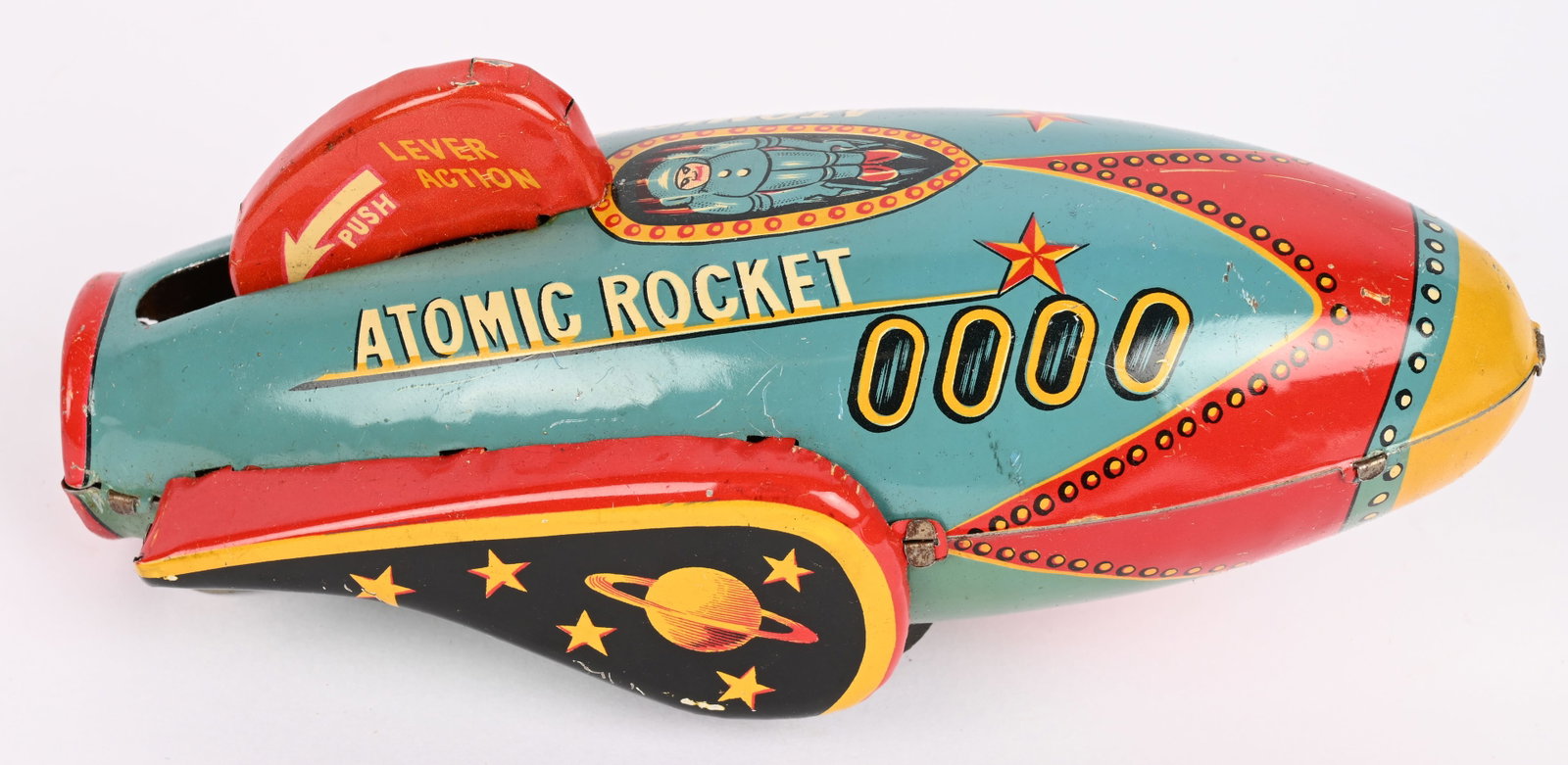 MT TIN WINDUP ATOMIC ROCKET w/ BOX - 5