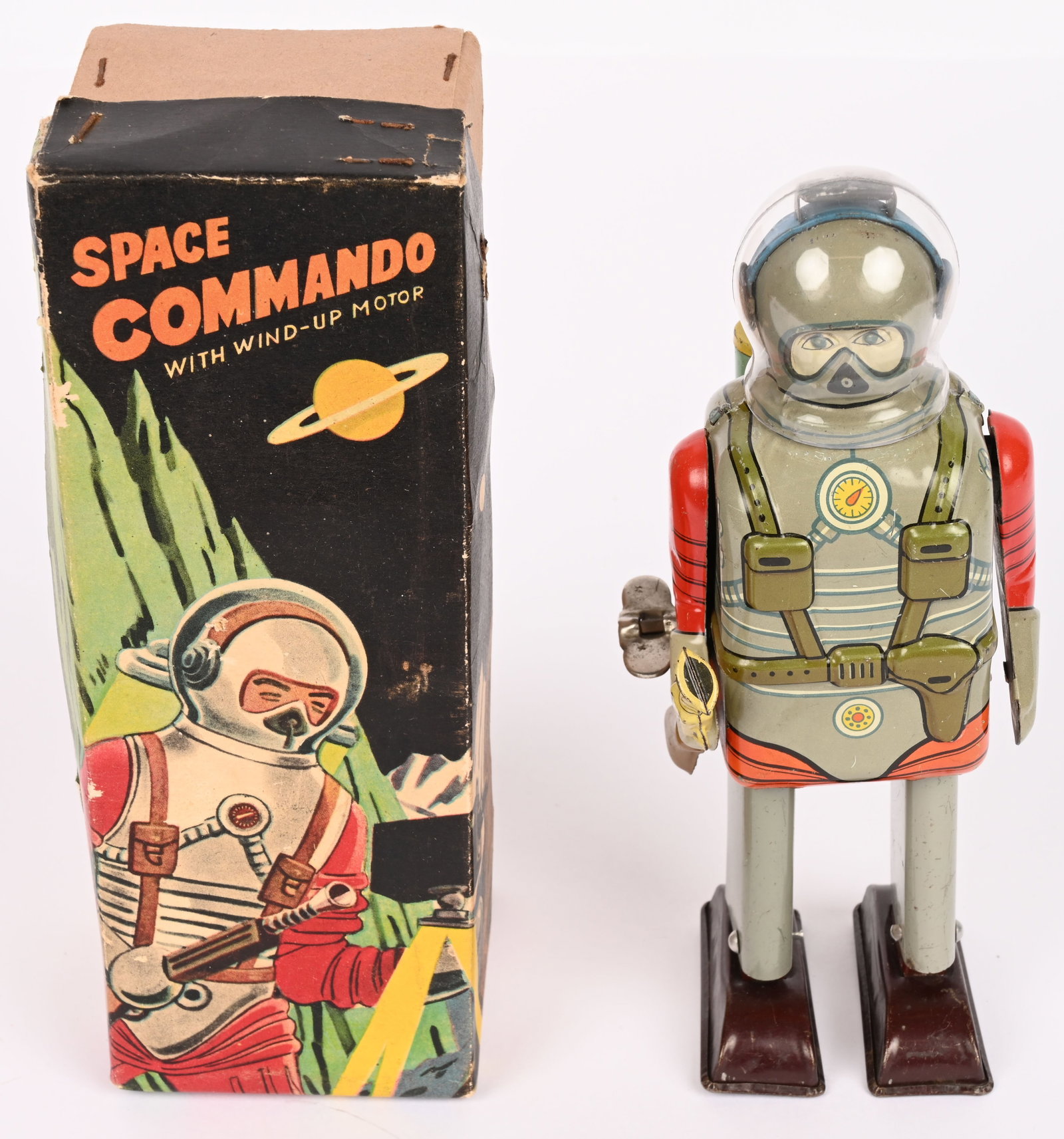 NOMURA TIN WINDUP SPACE COMMANDO w/ BOX (1 of 8)