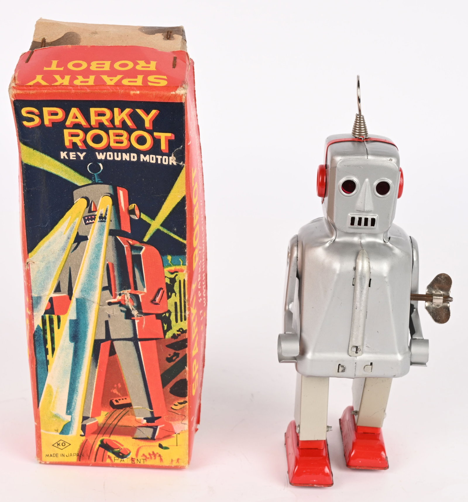 YOSHIYA TIN WINDUP SPARKY ROBOT w/ BOX (1 of 9)
