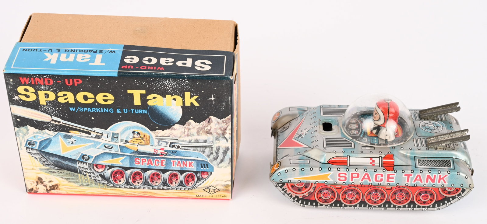 TAKATOKU TIN WINDUP SPACE TANK w/ BOX (1 of 10)