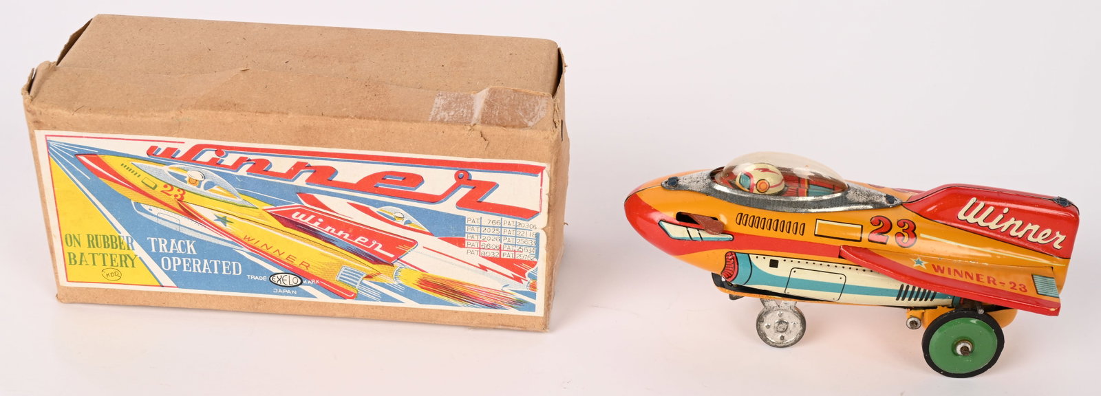 EXELO BATTERY OP WINNER ROCKET w/ BOX (1 of 10)