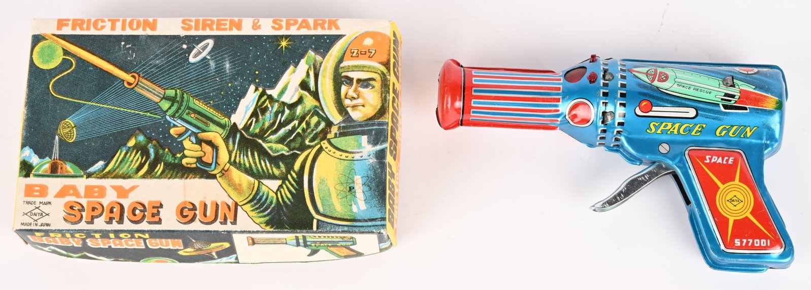 DAIYA TIN FRICTION BABY SPACE GUN w/ BOX (1 of 9)