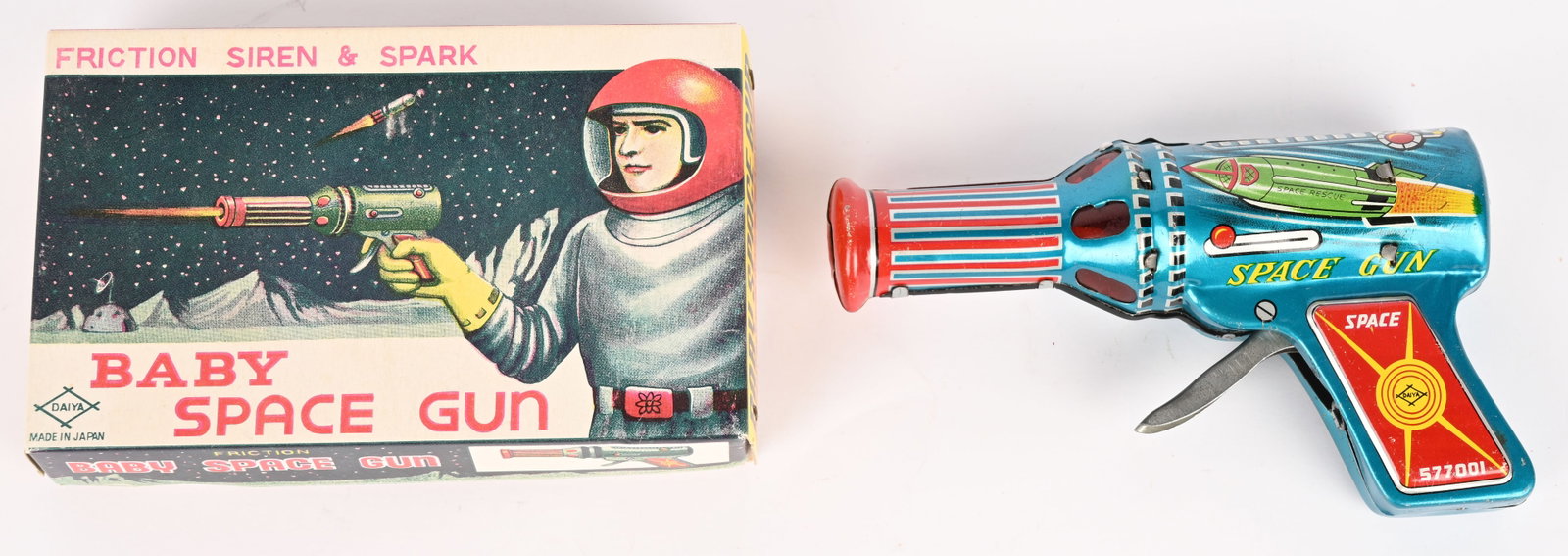 DAIYA TIN FRICTION BABY SPACE GUN w/ BOX (1 of 9)