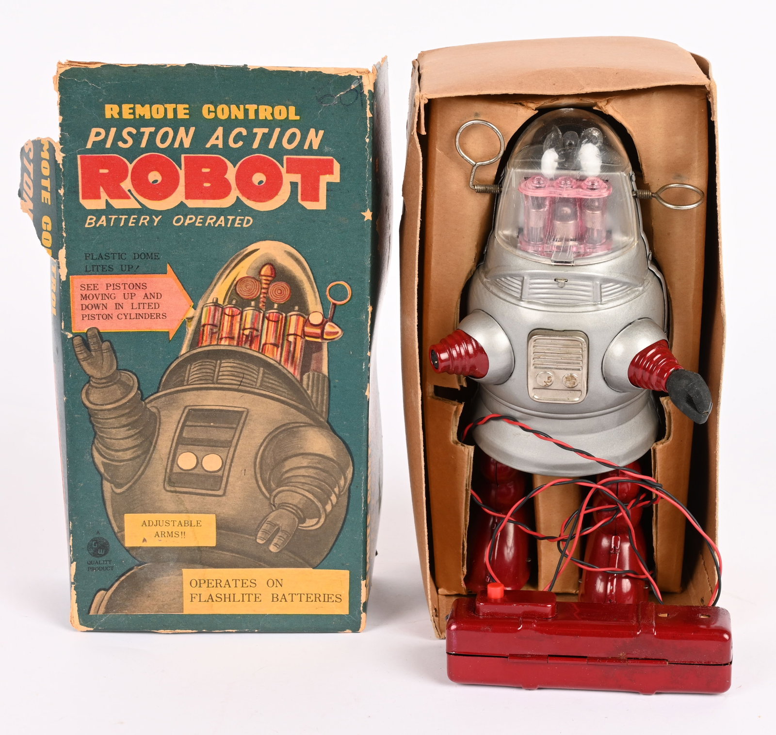 TN BATTERY OP PISTON ACTION ROBOT "GOLD" w/ BOX (1 of 12)