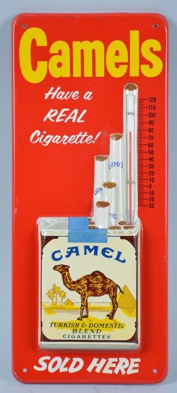 Vintage Camels Cigarettes Thermometer Sign Oct 18 2014 Milestone Auctions In Ohio