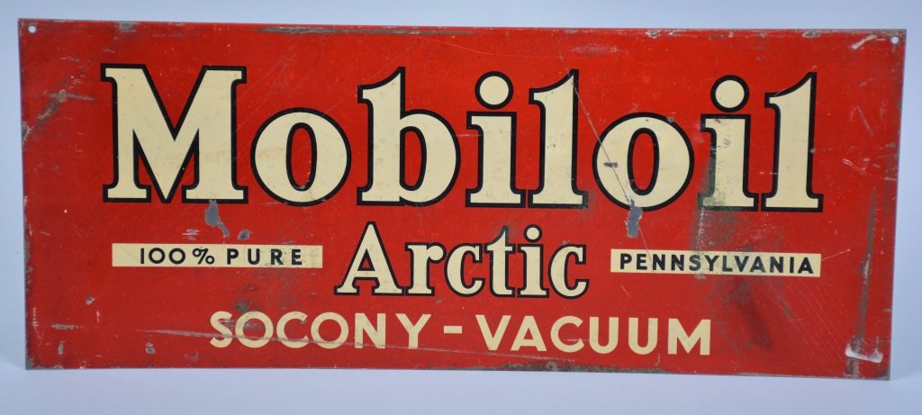 MOBILE ARTIC TIN SIGN: All original. Sign in great shape.