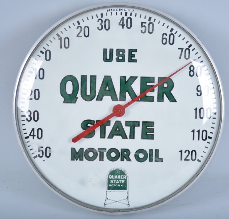 Vintage QUACKER STATE MOTOR OIL THERMOMETER: All original with great colors. Excellent