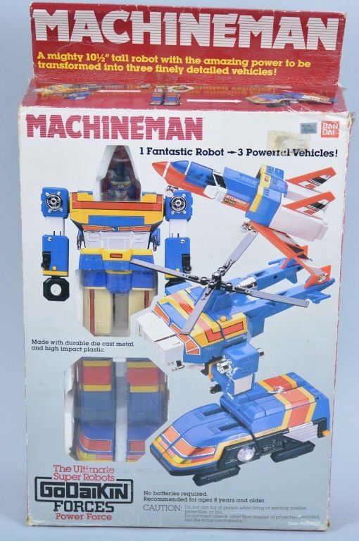 BANDAI GODAIKIN MACHINEMAN ROBOT w/Box: All original unplayed with. Dated 1986. With box. Excellent