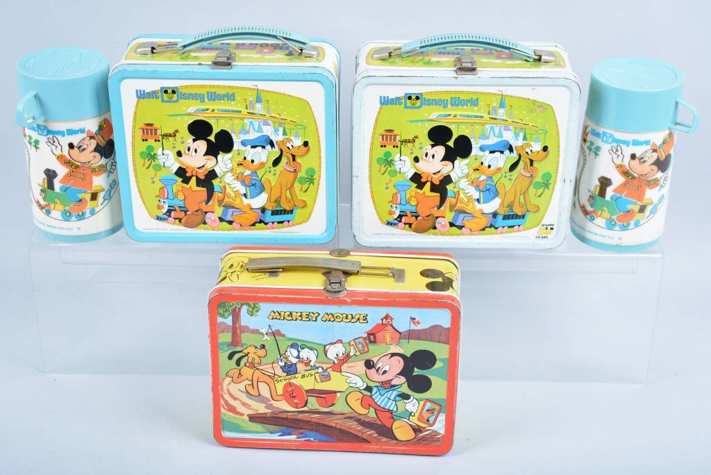 Lot 2 Disney World and Mickey Mouse Lunch Boxes: All three very good with thermos