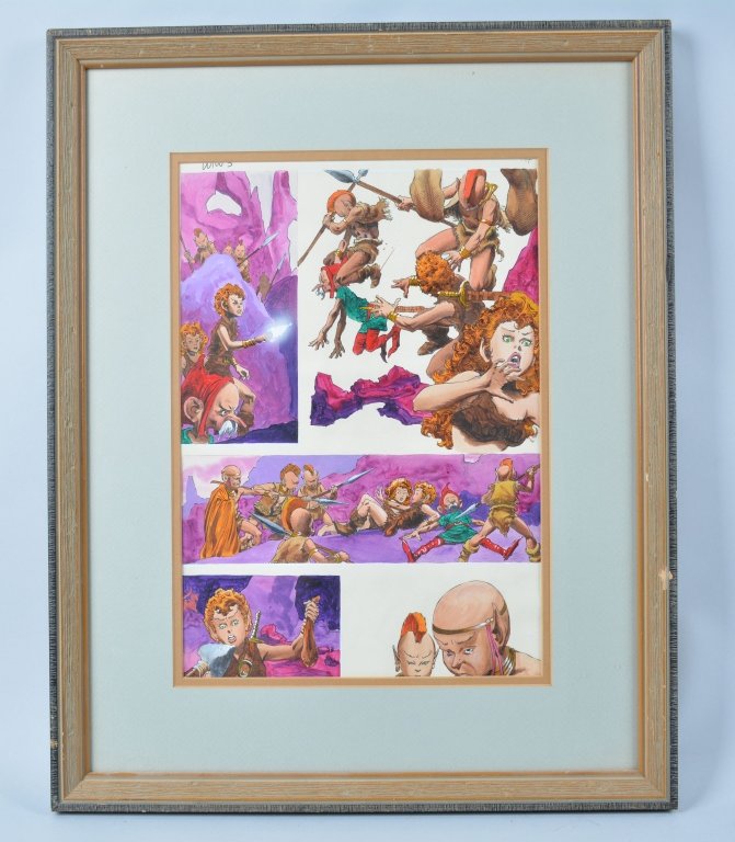 Vintage Framed Original Comic Art: Excellent, nice framed, 22" by 18"