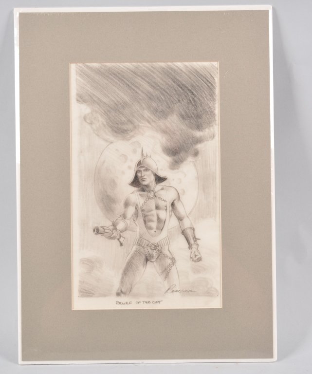 Rowena Morrill Preliminary Comic Art Work: Excellent condition, 12" by 7 1/2" matted