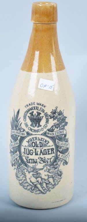 Moerlein Ginger Beer Bottle, Cinn. Ohio: Book # OH- 15, 1853-1920, 10 1/2" high - Excellent